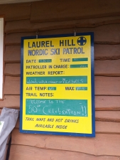 Ski patrol display board, 50th birthday celebrations